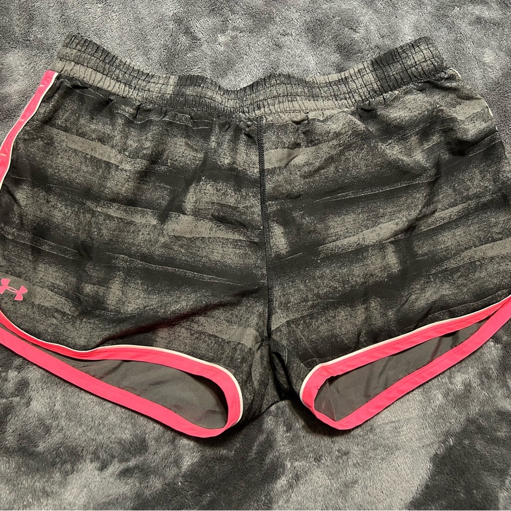 Under Armour Women's Athletic Shorts - Black with Pink Trim